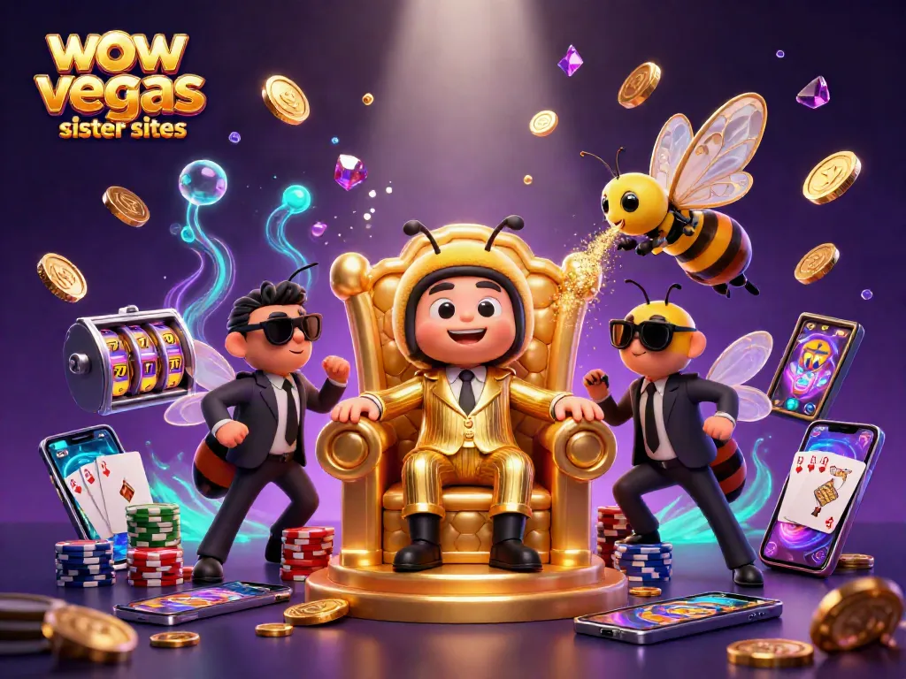 Engage in fun gameplay at wow vegas sister sites with vibrant 3D casino elements and characters.