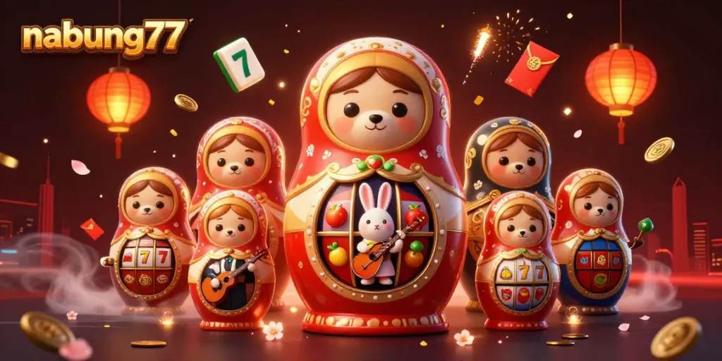 Engage in thrilling gameplay with nabung77 showcasing festive character themes and vibrant casino elements.