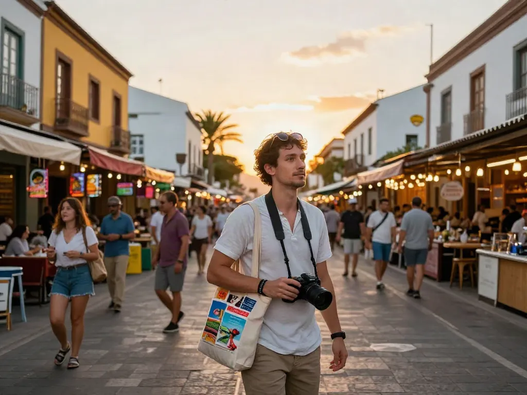 Traveling through Santa Cruz, exploring local markets and culture at the Tenerife travel shop.