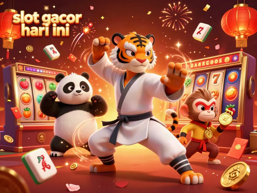 Experience slot gacor hari ini in a vibrant 3D casino scene featuring characters and gaming elements.