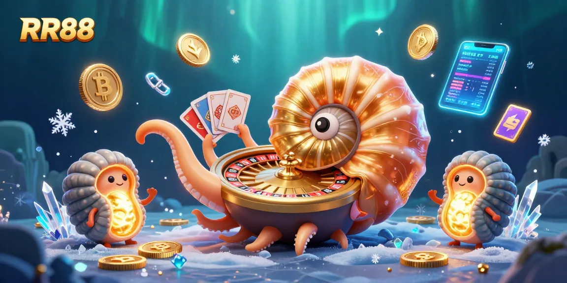 Engage with RR88's immersive gaming atmosphere, featuring 3D characters, glowing coins, and vibrant effects.