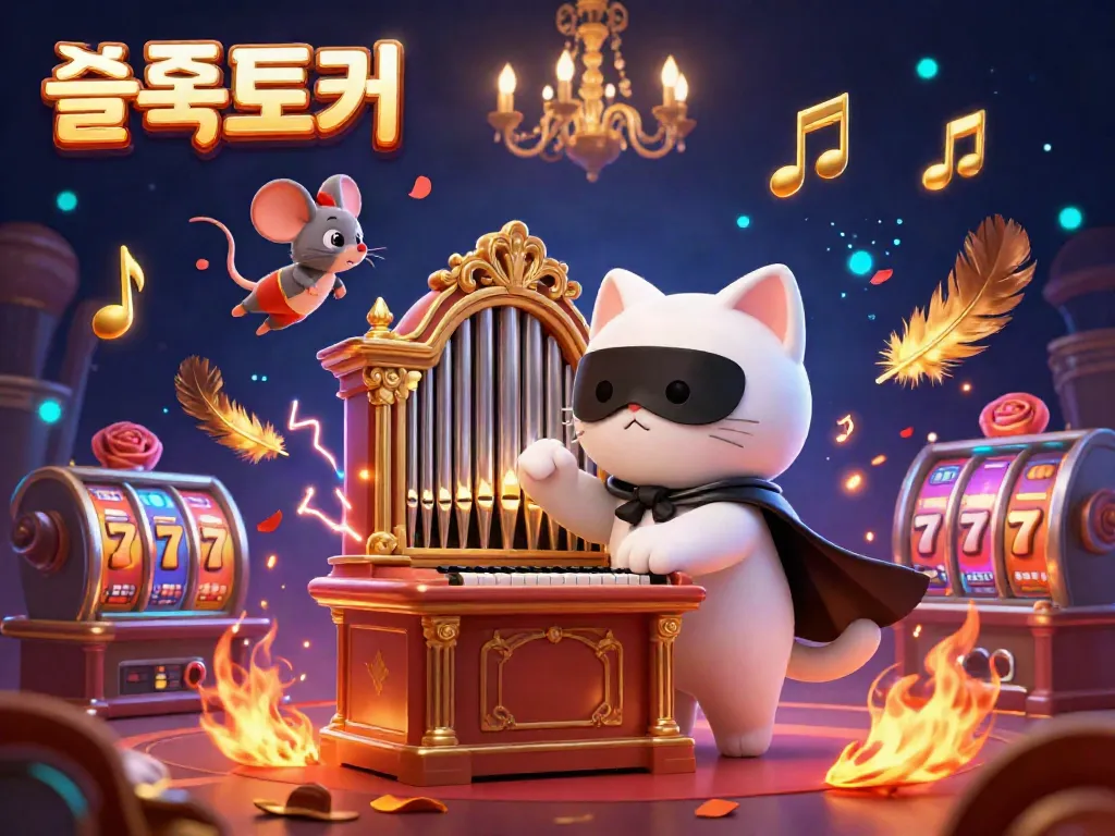 Spin thrilling slots and enjoy fortune with 슬롯토커's vibrant casino adventure depiction.