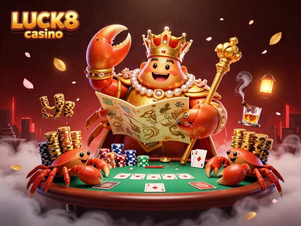 Experience the vibrant world of LUCK8 casino with lively characters and dynamic gaming elements.