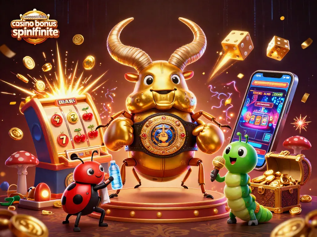Engage in the ultimate sweepstakes casino bonus spinfinite experience with vibrant gaming characters and exciting action elements.
