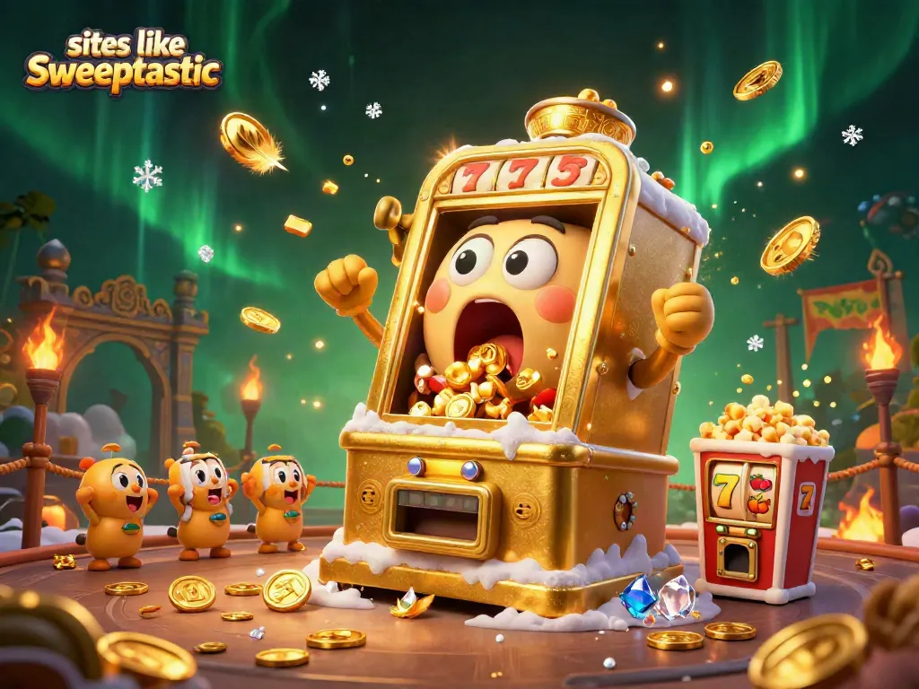 Spin and win at sites like sweeptastic, featuring lively slot machines celebrating jackpots!