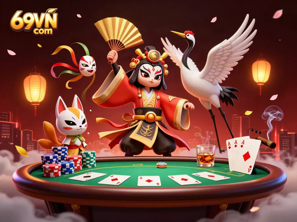 Engage in exhilarating games at 69VN com featuring kabuki warriors and dynamic poker action.