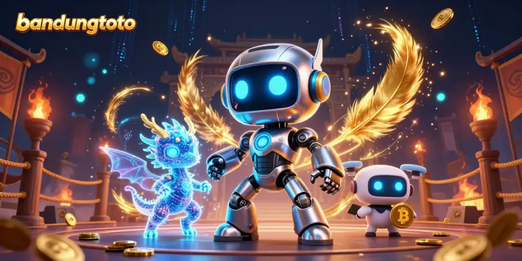 Engage with bandungtoto in a vibrant 3D casino scene featuring characters and dynamic gaming elements.