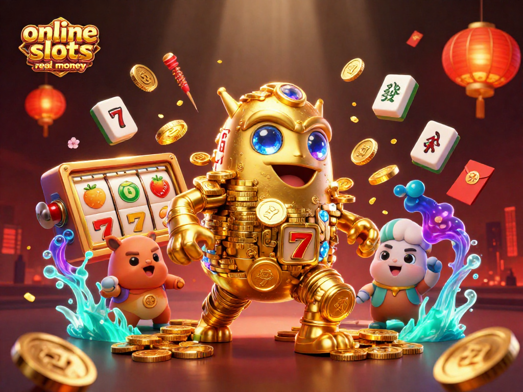 Spin and win with vibrant online slots real money featuring a golden coin golem!