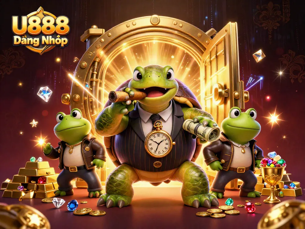 Join the action with U888 Đăng Nhập in this vibrant casino scene filled with treasures and excitement.