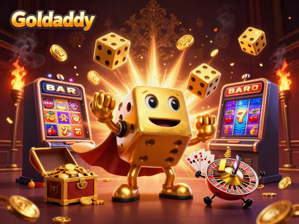 Experience thrilling action with Goaldaddy's lively dice golem and jackpots in vibrant 3D.