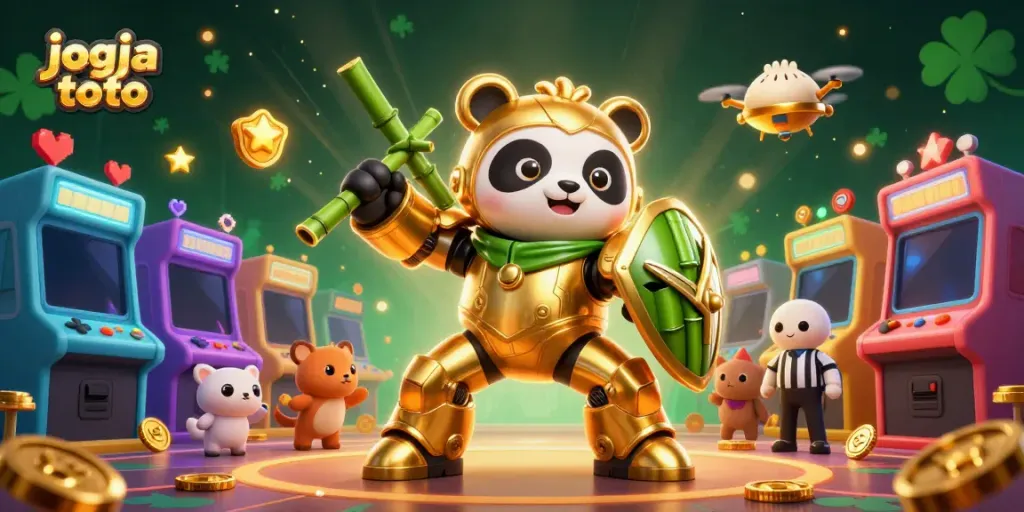 Experience the thrill of jogja toto with a vibrant, 3D illustration showcasing dynamic characters and exciting game elements.