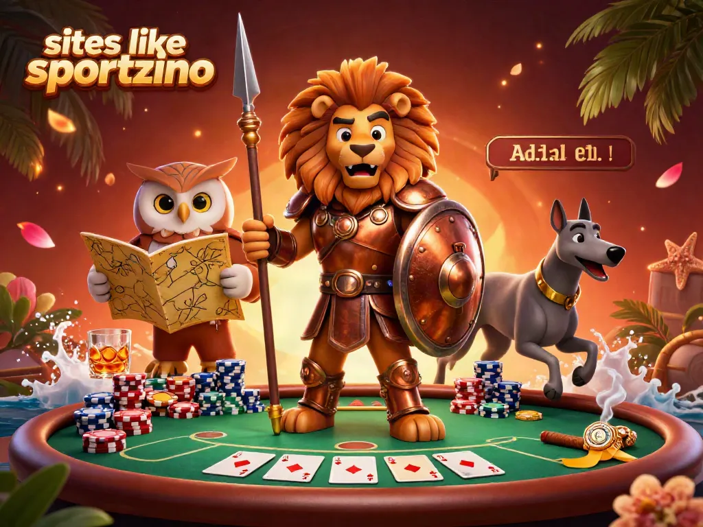 Experience exciting gameplay at sites like Sportzino with a vibrant 3D casino scene.