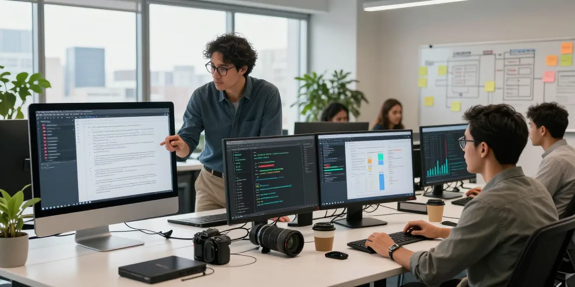 Team utilizing document fraud detection software in a modern office environment to analyze documents and ensure security.