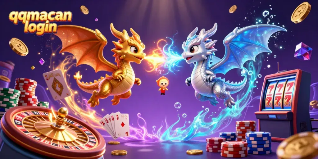Experience thrills with qqmacan login as 3D dragons and casino elements create a magical atmosphere.