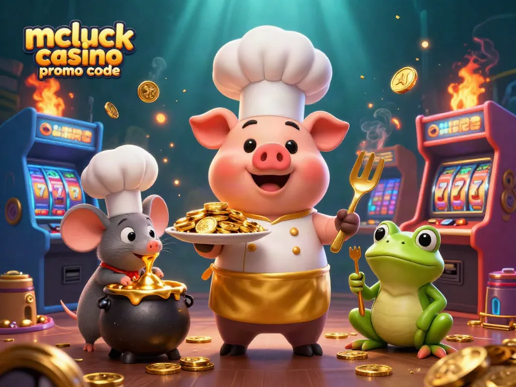 Utilize the mcluck casino promo code for an exciting gaming experience with rich gold elements.