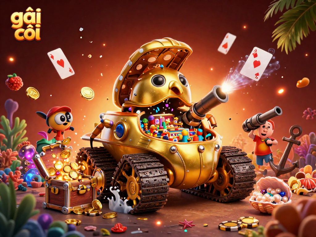 Experience thrilling gameplay with girls calling at the miniature casino inside a golden beetle tank.