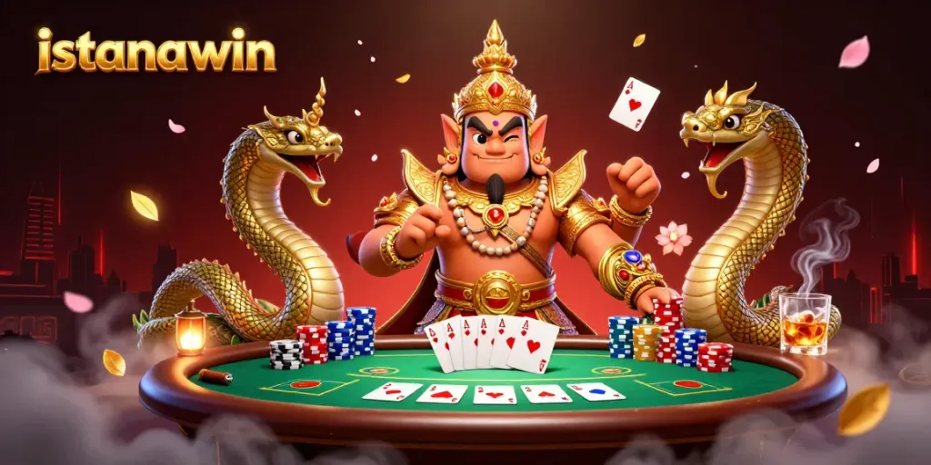 Mainkan permainan poker dengan istanawin di meja kasino yang meriah dan interaktif.