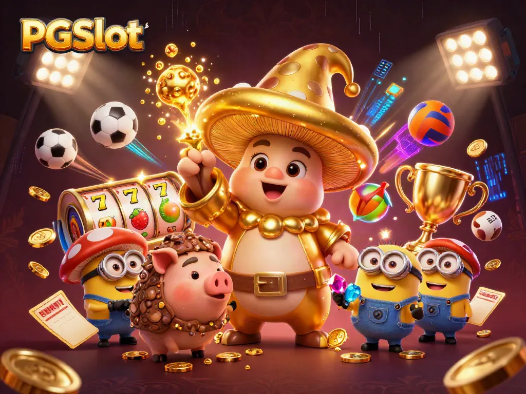 Spin and win with the enchanting PGSlot wizard creating golden treasures in a vibrant casino
